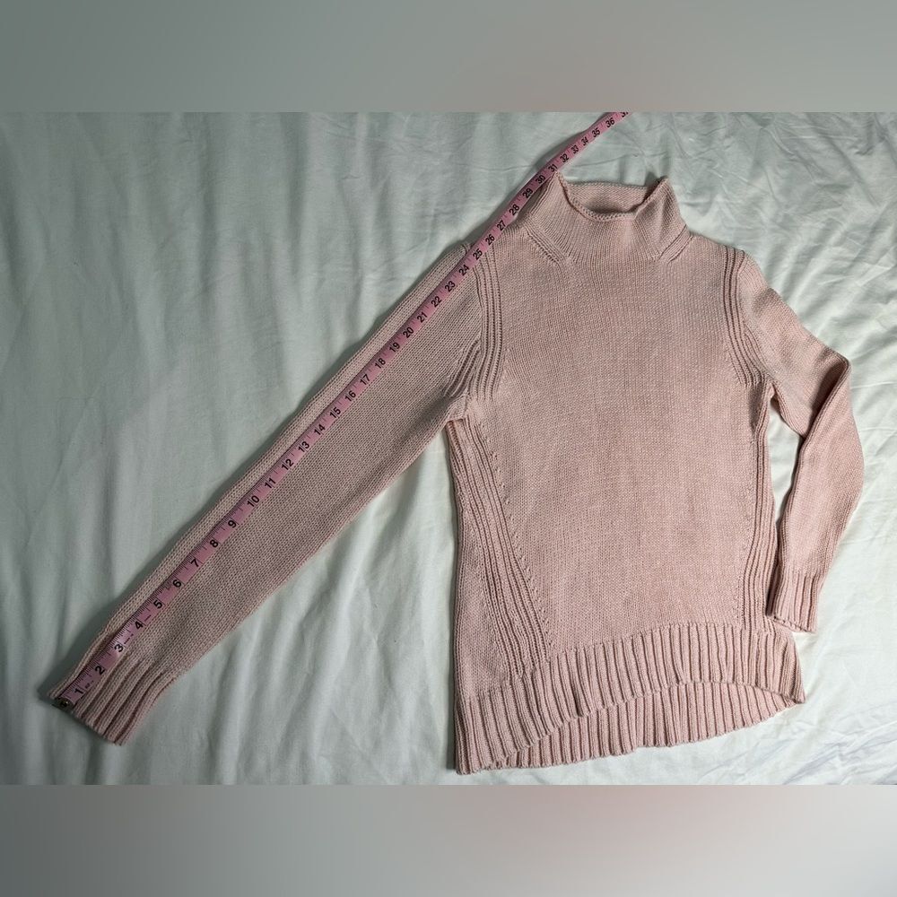 J.Crew Always Rollneck Sweater Pink Women’s Classic 100% Cotton Knit Pullover M - Picture 7 of 11